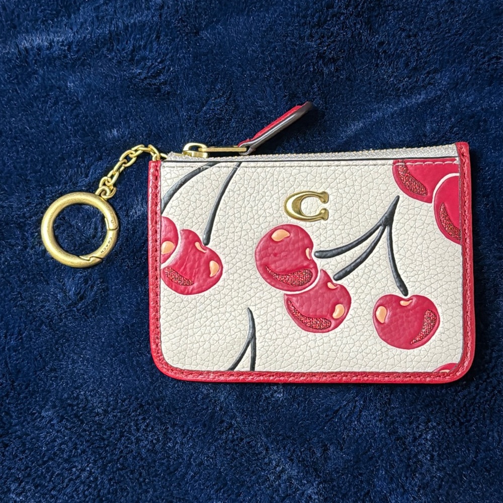 Coach Cherry Mini ID case! EUC!!